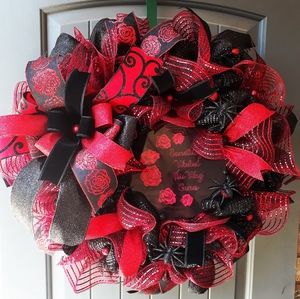 Black and Red Halloween Wreath